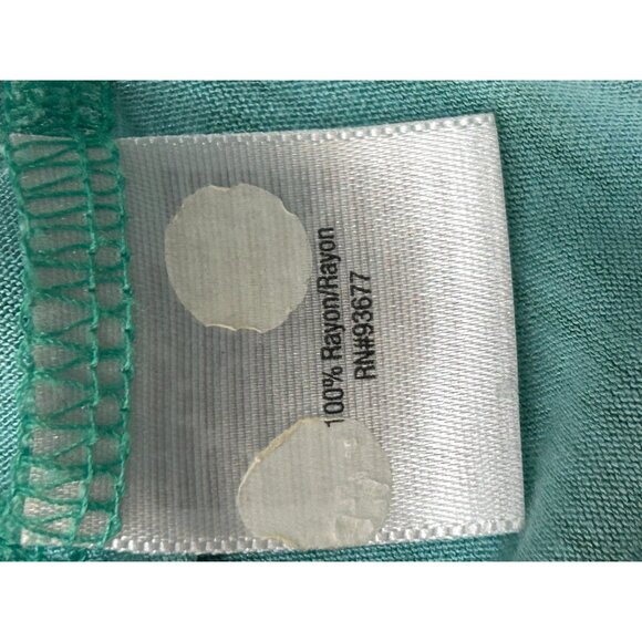 A.N.A Womens Green Blue Striped Tunic Top Adjustable Sleeves Size Large - Picture 6 of 9